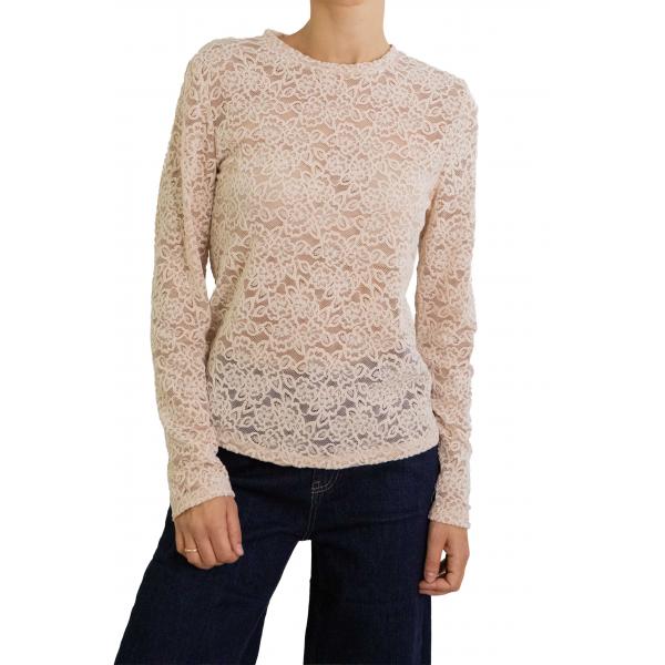 Maglia girocollo in pizzo Options